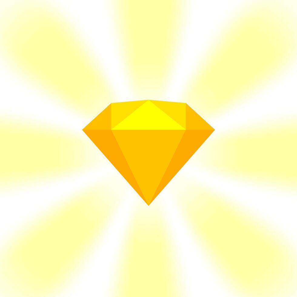 yellow gold diamond gemstone on zoom comics, golden flat diamonds jewelry icon, gold gems on soft rays burst shine background, diamond of items game, clip art gemstone for banner jewellery vector