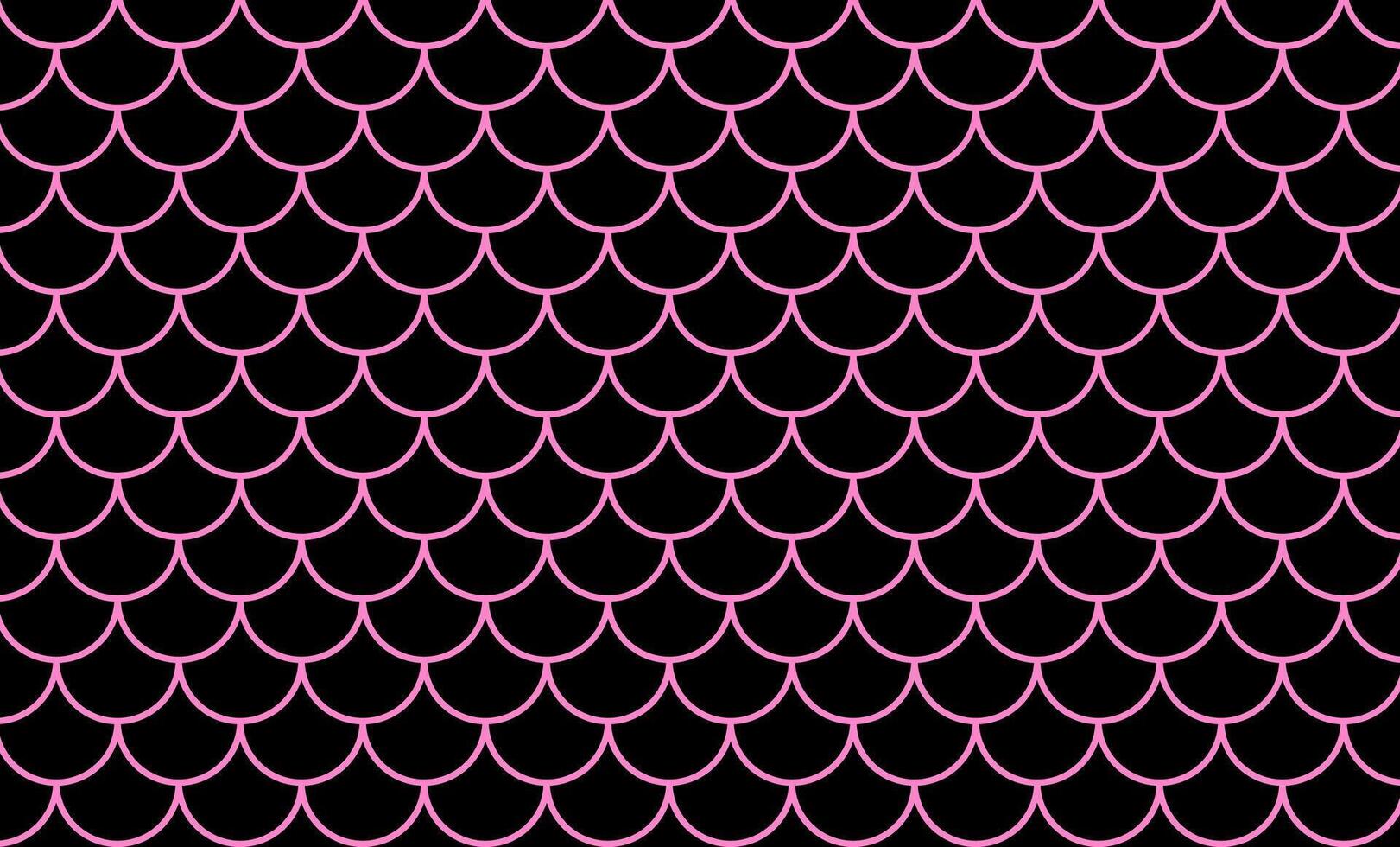 mermaid pattern, fish scale pattern art line pink on black background, mermaid tail pattern line art vector