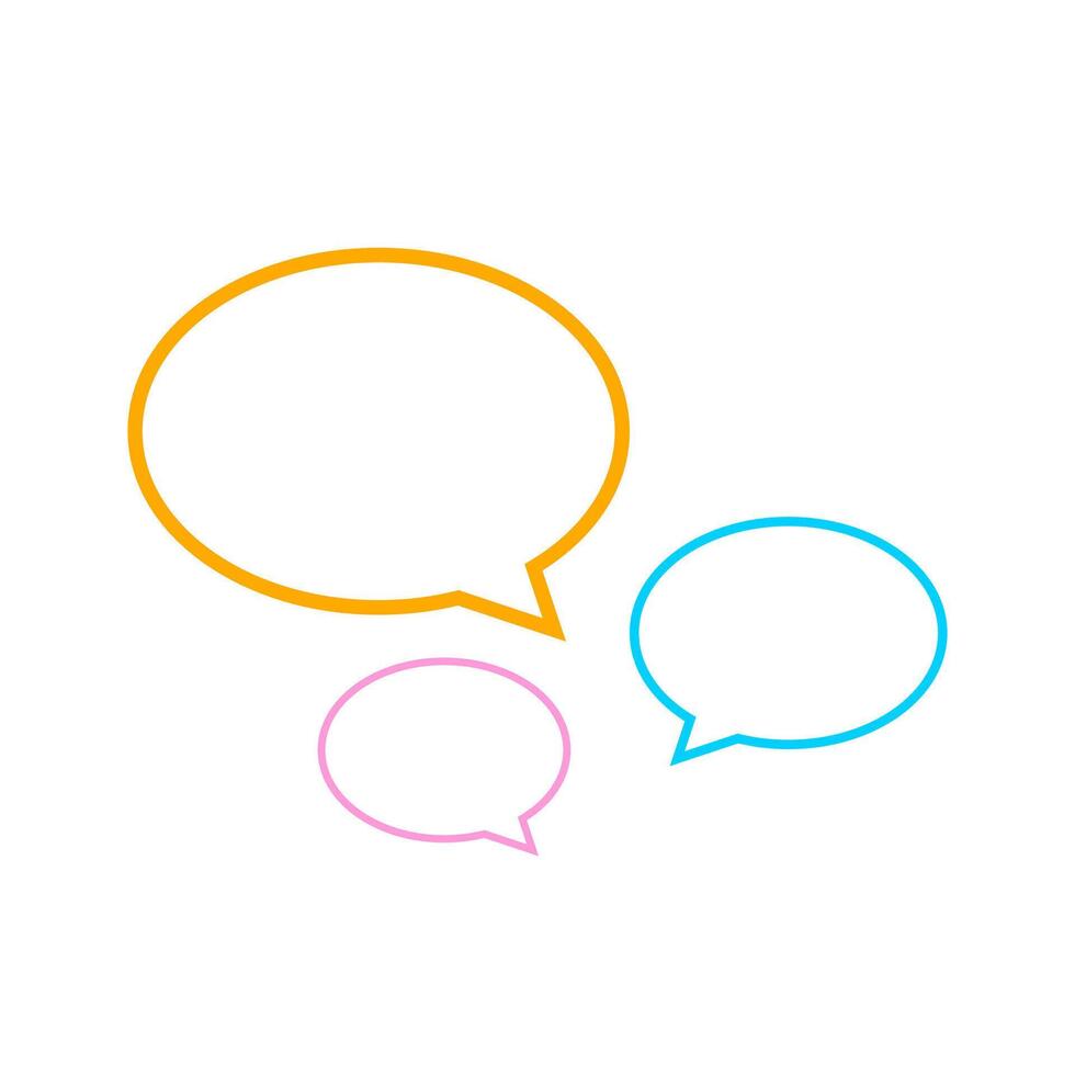 speech bubble line ellipse isolated on white vector