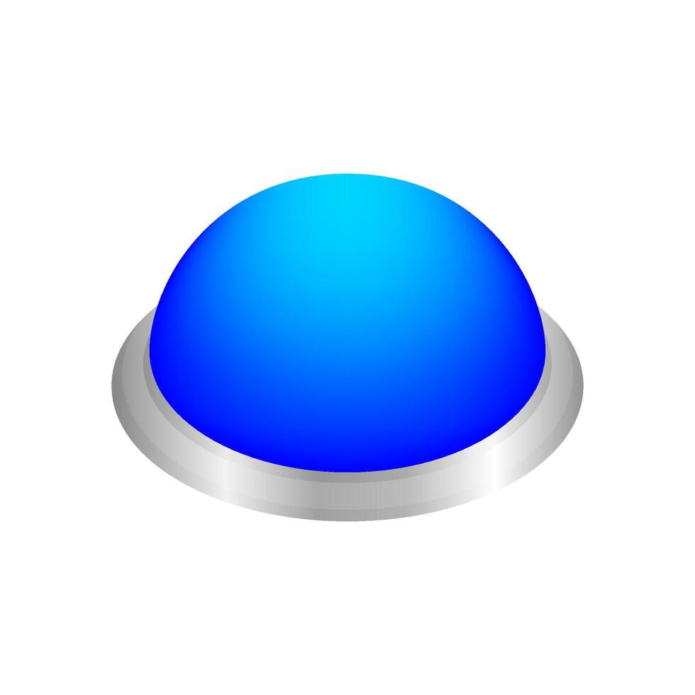 button circle shape blue for buttons games play isolated on white, blue modern 3d buttons simple and convex, sphere button blue flat style icon sign for applications, buttons round for website or app vector