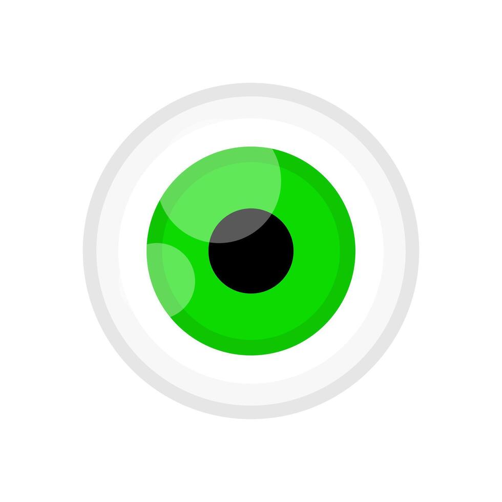 eyeball green color isolated on white, eye graphic green for icon, eyeball illustration for clip art, eyesight symbol, eyeball cartoon for look view vision and see concept vector