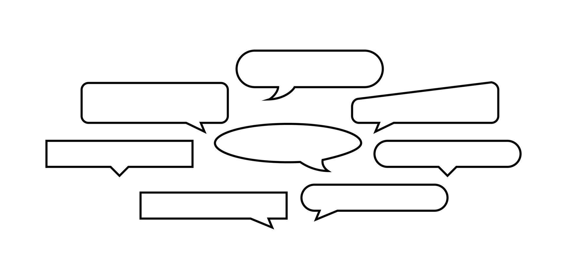 speech bubble horizontal line shape isolated on white, many horizontal frame speech bubble shape, dialog box balloon of text title, discussion chat symbol of banner copy space, balloon speech for talk vector