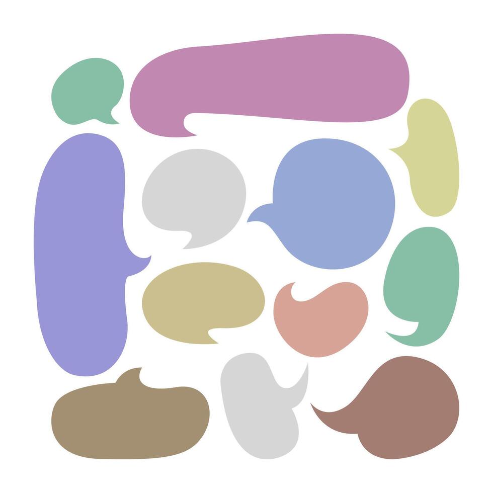 speech bubble pastel color set isolated on white, balloon chat icon, cloud dialog for massage talk, speak sign in cloud shape for copy space text, conversation dialog chat, speech bubble for idea vector