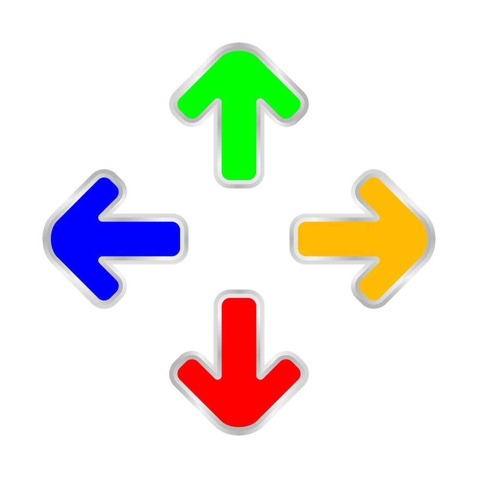 colorful expand arrow isolated on white, arrows pointing out in a square shape, expand arrow icon for resizes, drag arrow for all direction app, arrows pointer cursor of mouse symbol, expanding icon vector