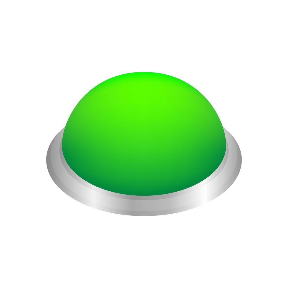 button circle shape green for buttons games play isolated on white, green modern buttons simple and convex, sphere button green flat style icon sign for applications, buttons round for website or app vector