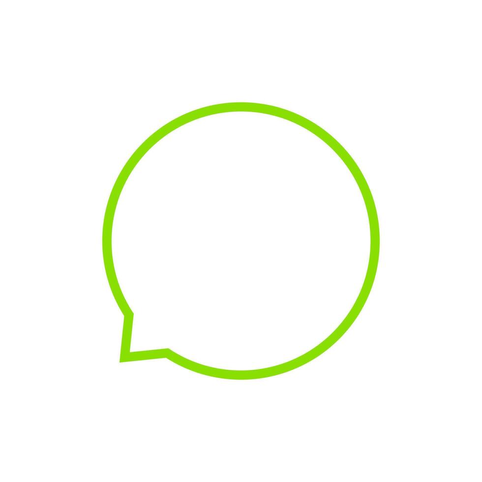 circle speech bubble for message talk and copy space text, green speech bubble isolated on white vector