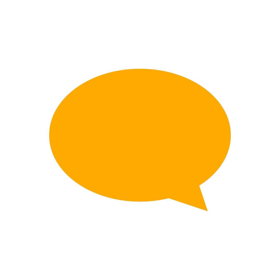 speech balloon ellipse orange isolated on white vector
