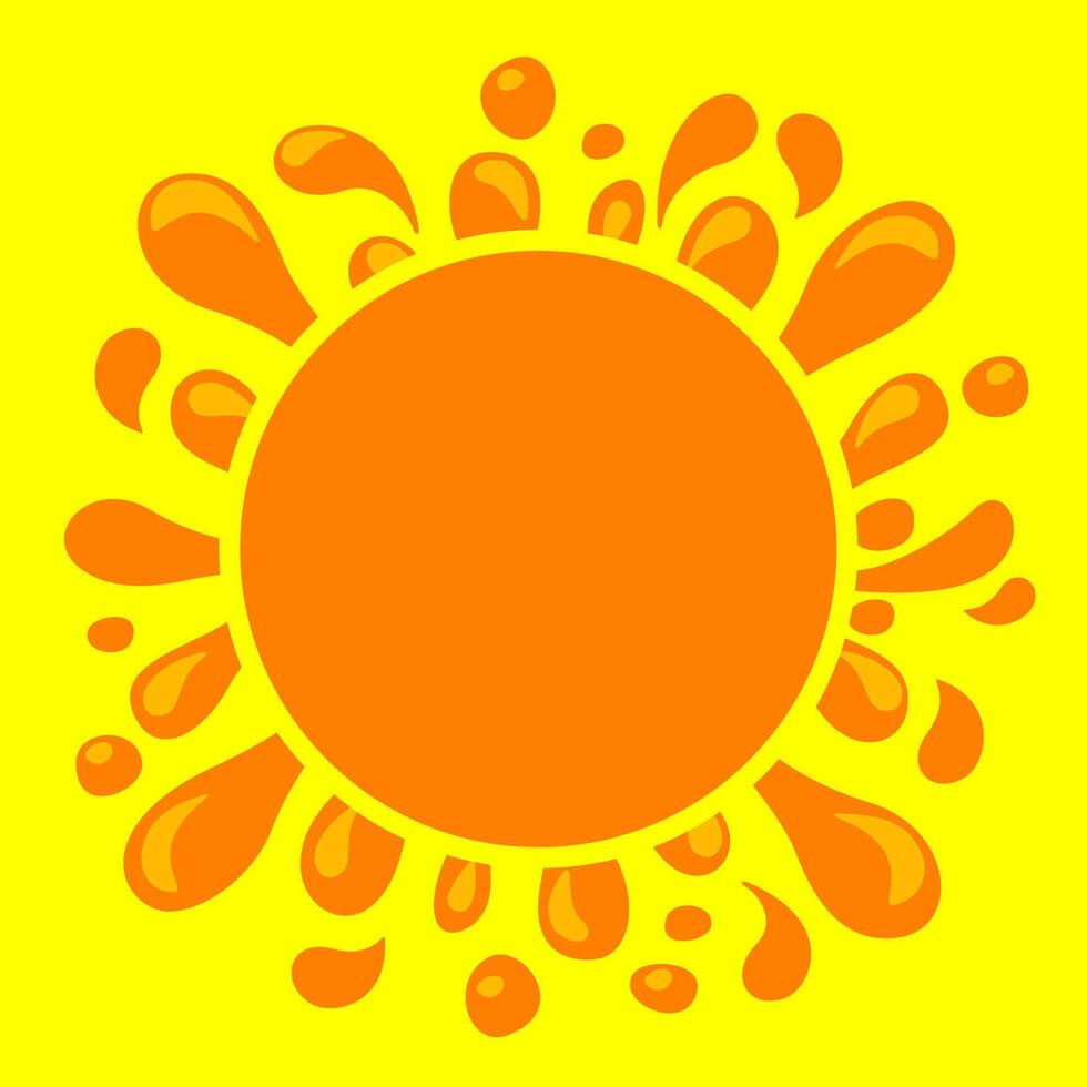 orange juice water splash drop and circle for copy space, water blob orange flat on yellow, pineapple juice splash flow, juice drop splatter simple for package design, blob splash for banner vector