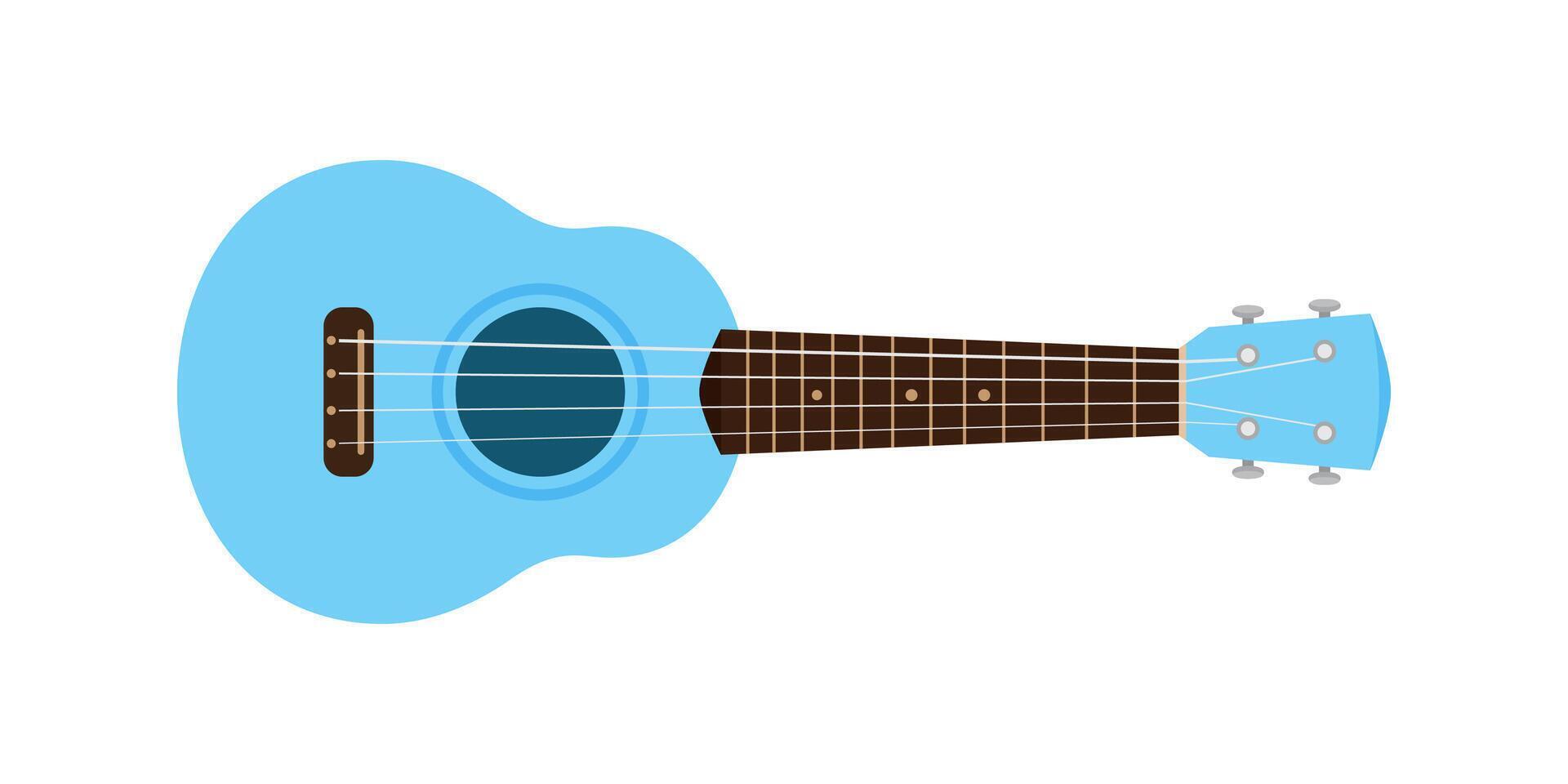 ukulele cute blue pastel isolated on white, small ukelele blue soft color for flat icon, realistic ukelele for classical music play, ukulele classic retro style in holiday summer concept, small guitar vector