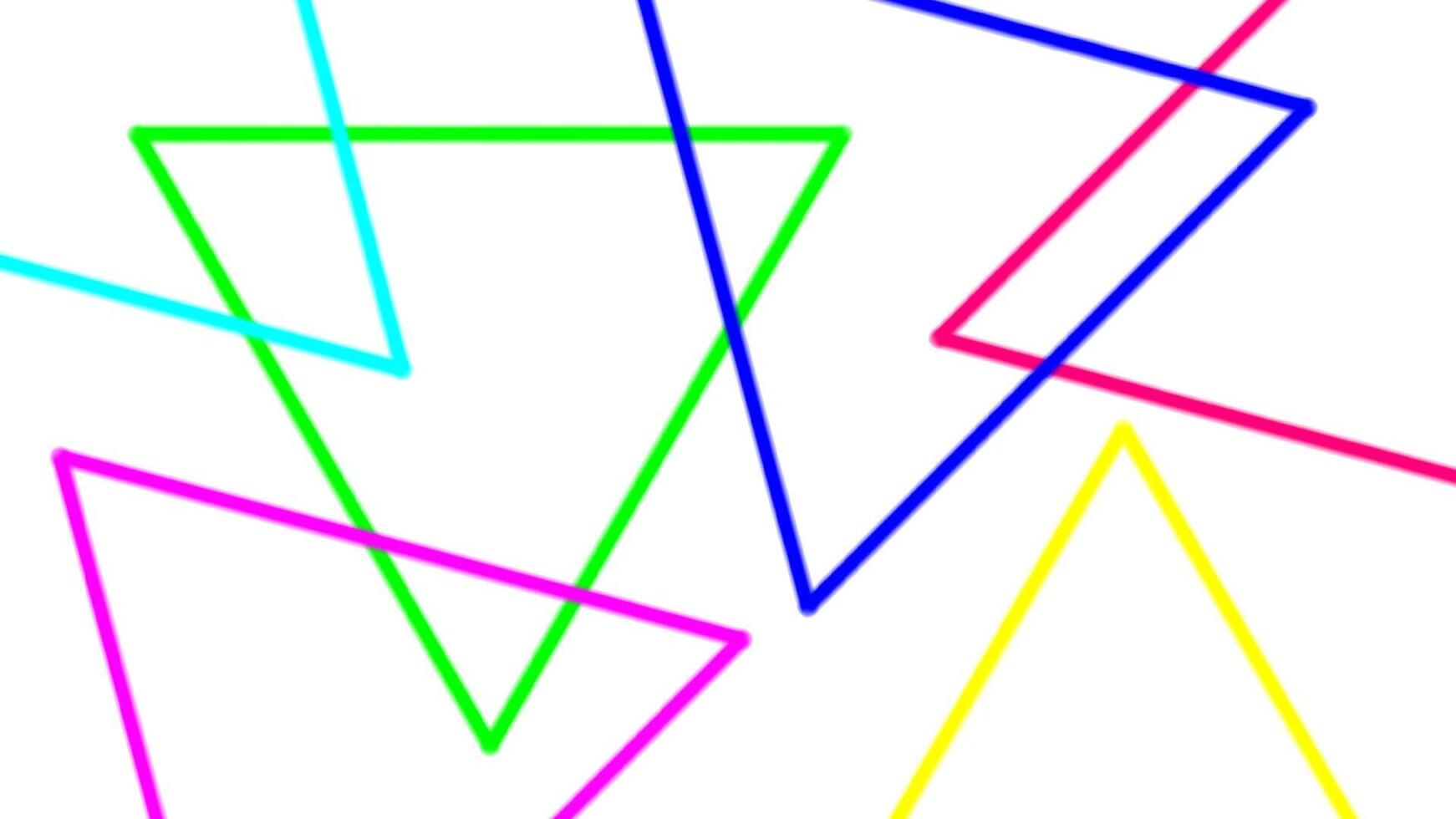 colorful light beam with triangle line shape for background, neon light effect on white color, geometric triangle LED light be bright, neon light beam colorful triangle shape for wallpaper graphic vector