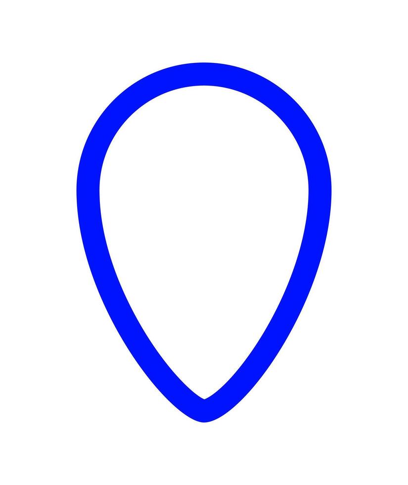 pin point blue bright for icon isolated on white, pointer blue for button place on map, pin point for marker location, pin pointer blue simple shape vector