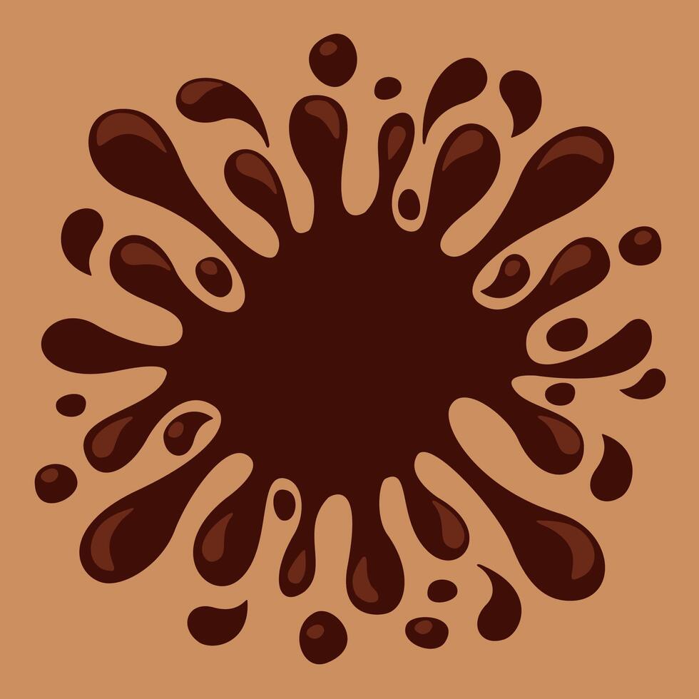 chocolate brown splash blob, drop brown liquid splash vector