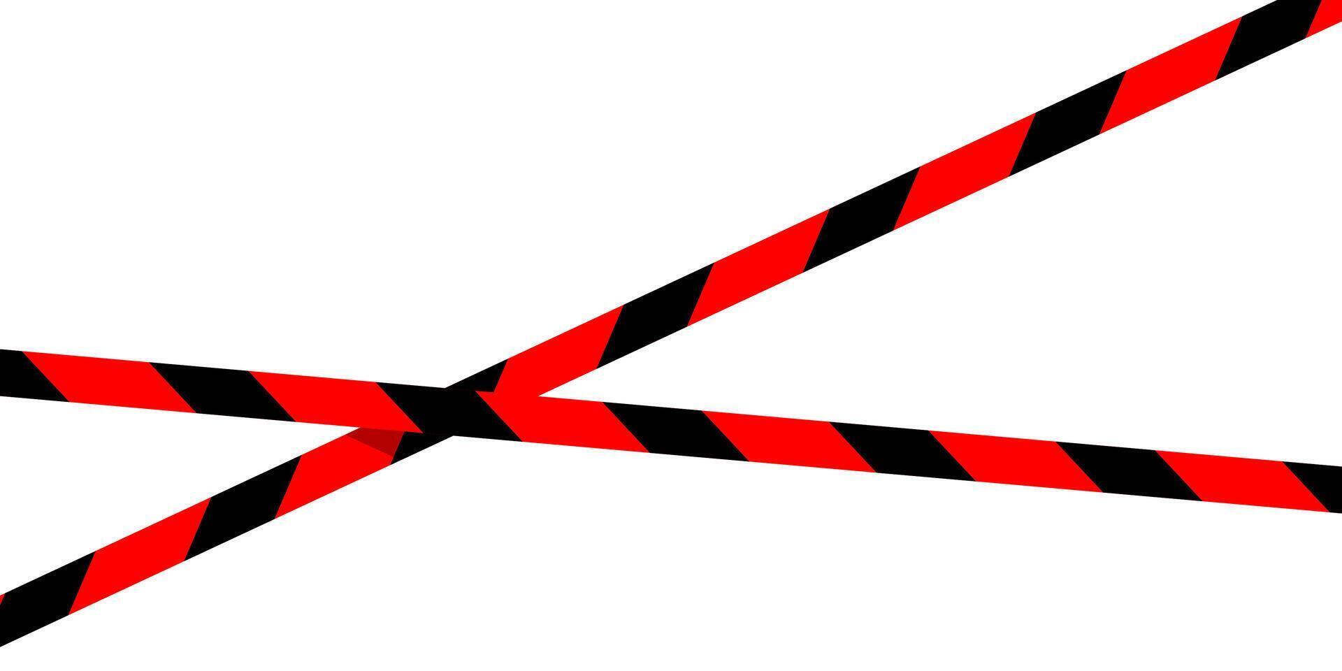 red black caution tape line isolated on white for banner background, tape red black stripe pattern, ribbon tape sign for comfort and construction safety zone vector