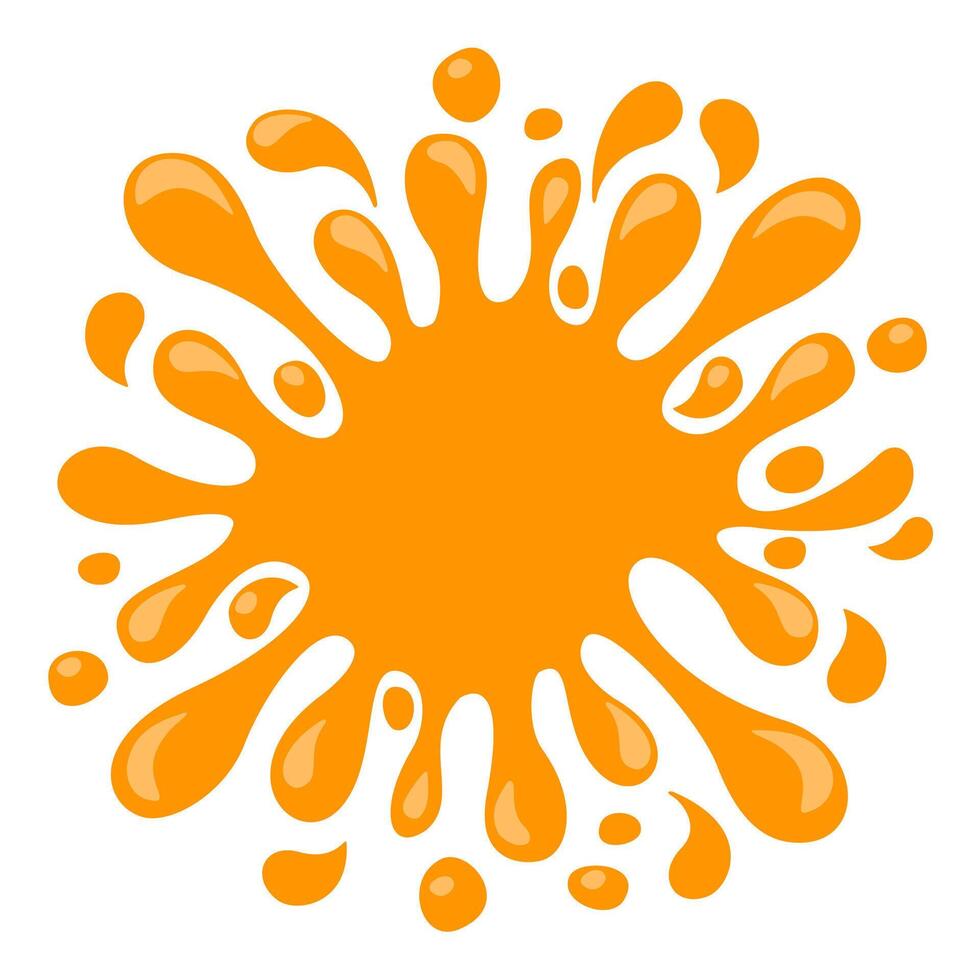 water drop orange juice splash, water blob orange flat isolated on white, pineapple juice splash flow, orange juice drop splatter simple for package design, water orange drop symbol for graphics vector