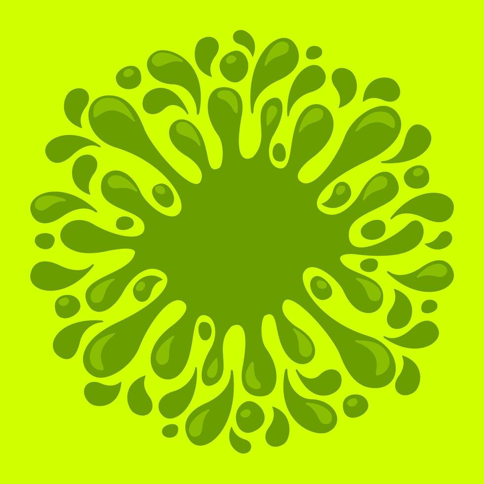 water drop lemon green juice splash shape, water blob green apple flat isolated on bright green, green tea water splash expose, aloe juice drop for banner, lime juice splatter flow for graphic symbol vector