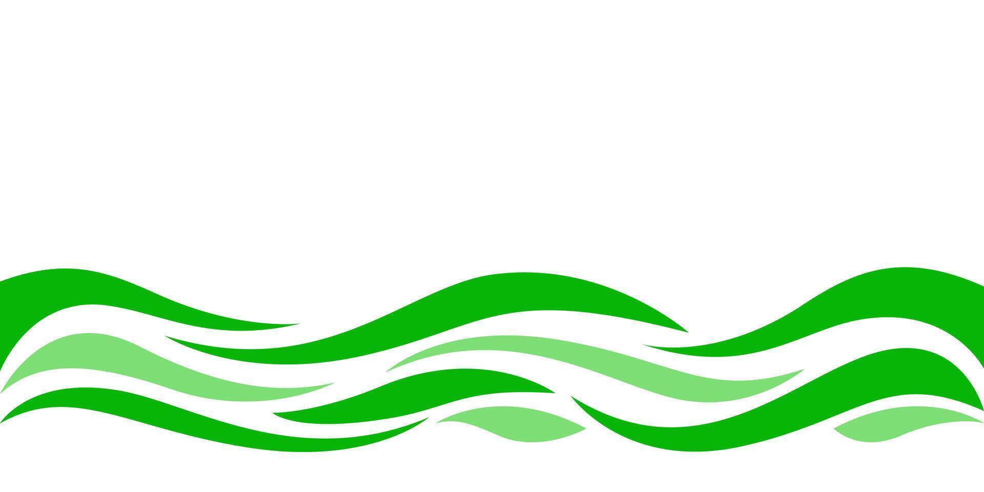 wave form graphic green color, water waves green for background, water ripples green, modern leaf shape or leaves pattern for banner background, copy space vector