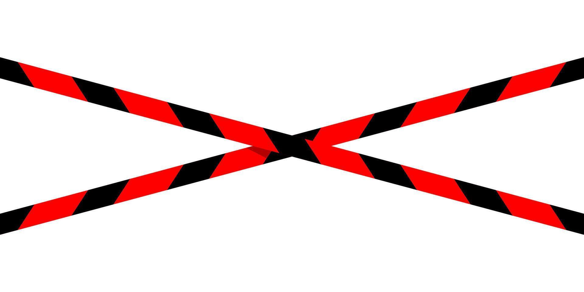 red black caution tape line isolated on white for banner background, tape red black stripe pattern, ribbon tape sign for comfort and construction safety zone, copy space text vector