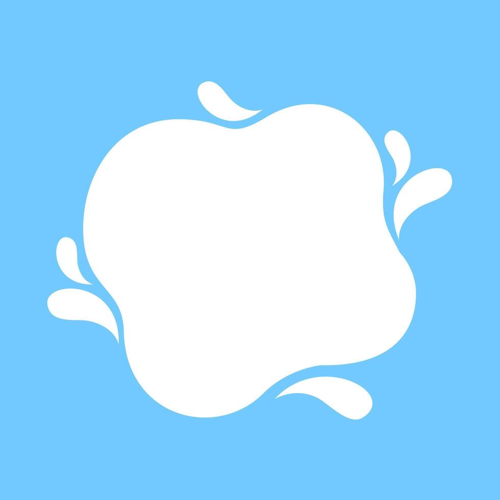 milk blob shape on light blue soft for banner copy space, aqua background, white milk blob splash on pastel blue, water blobs droplet wave shape for banner, milk blob simple for graphics vector