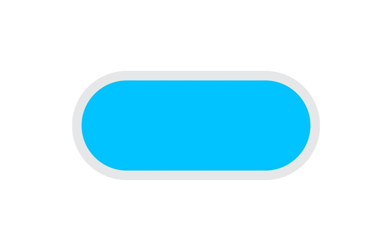 blue button square and rounded corner, blue square button simple, icon square shape with corner curve and grey outline stroke vector