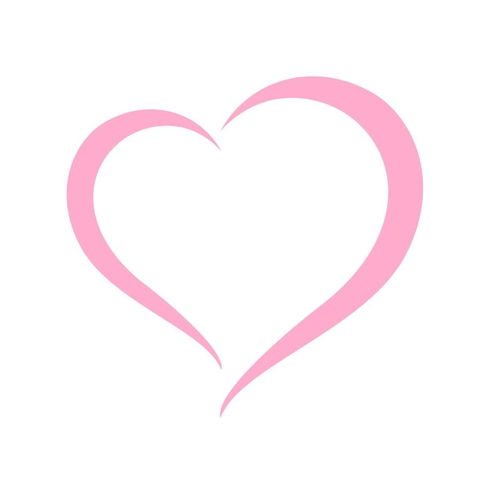heart shape pastel pink isolated on white, heart-shaped flat icon symbol, pink heart shape for decoration valentine's card, heart shape for logo graphics design vector