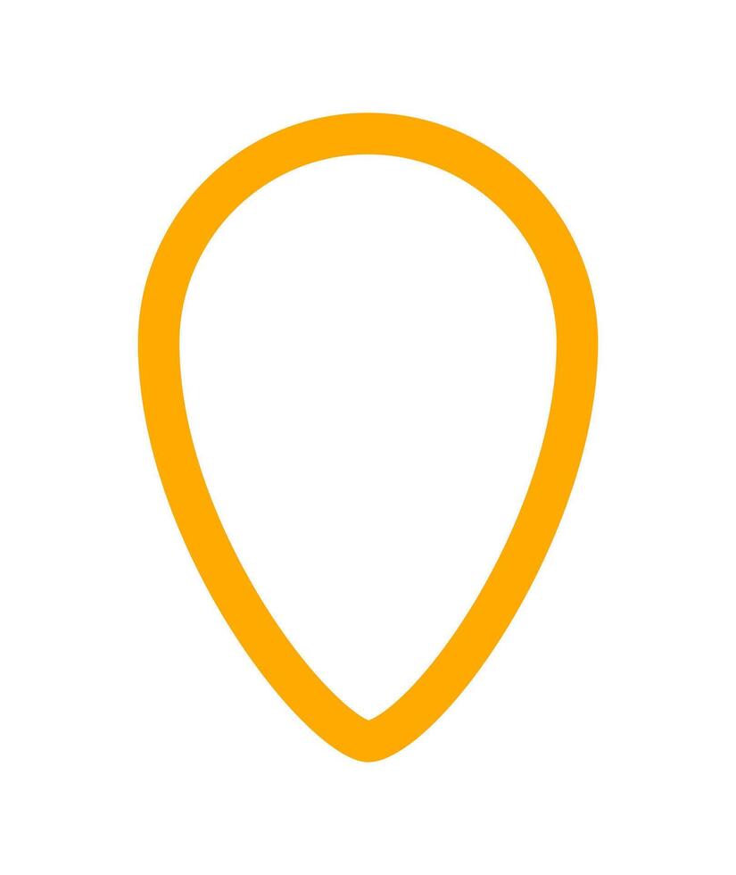 pin point orange for icon isolated on white, pointer yellow orange for button place on map, pin point for marker location, pin pointer orange simple shape vector