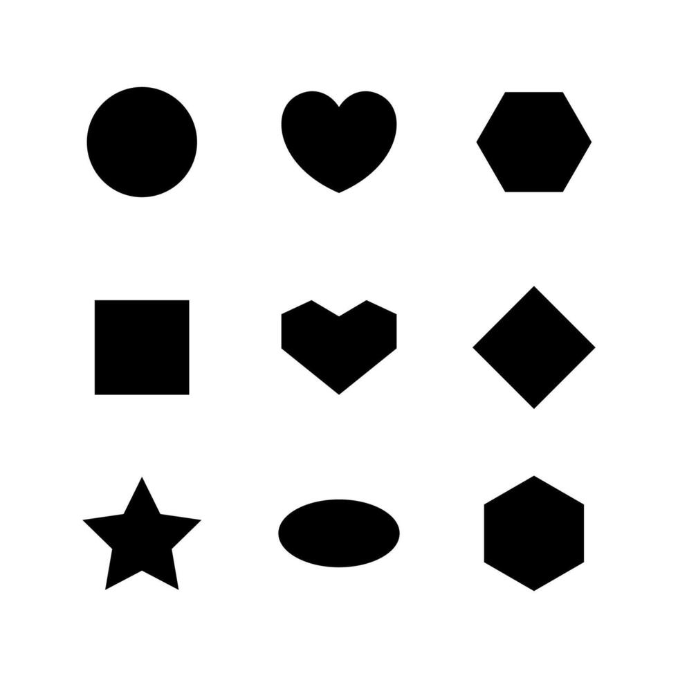 simple geometry shape with square and diamond trapezoid shape isolated on white, simple bullet sign, black simple flat shape for decoration, icon simple geometry vector