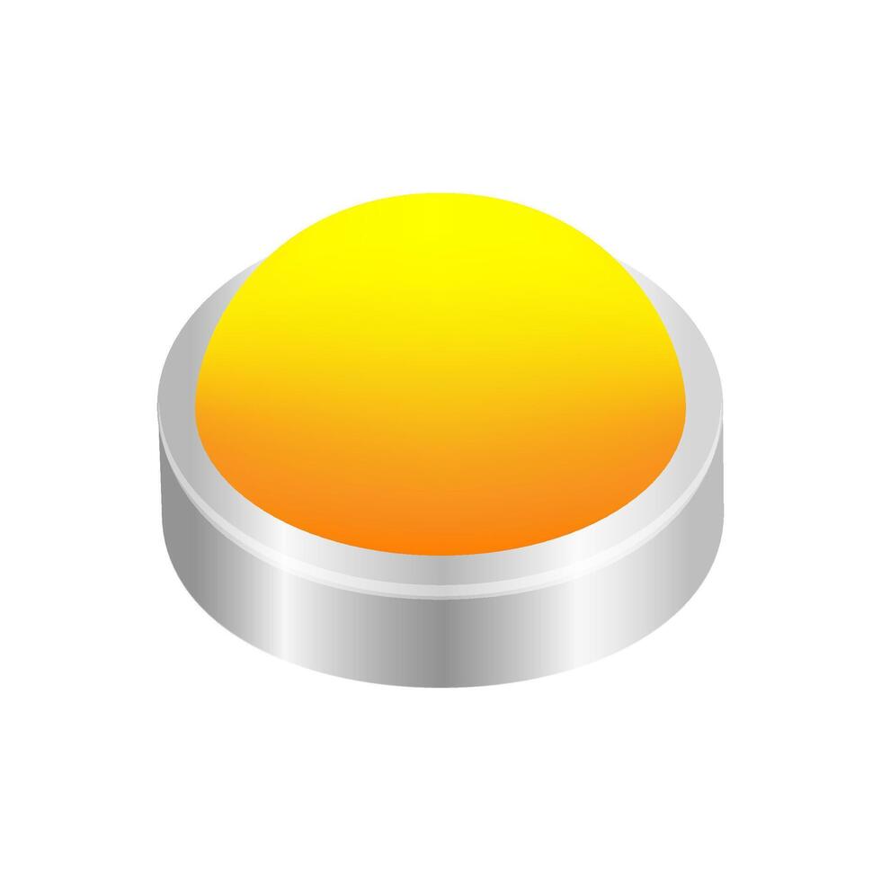 button circle shape yellow for buttons games play isolated on white, yellow modern buttons simple and convex, sphere button yellow flat style icon sign for applications, buttons round for website app vector