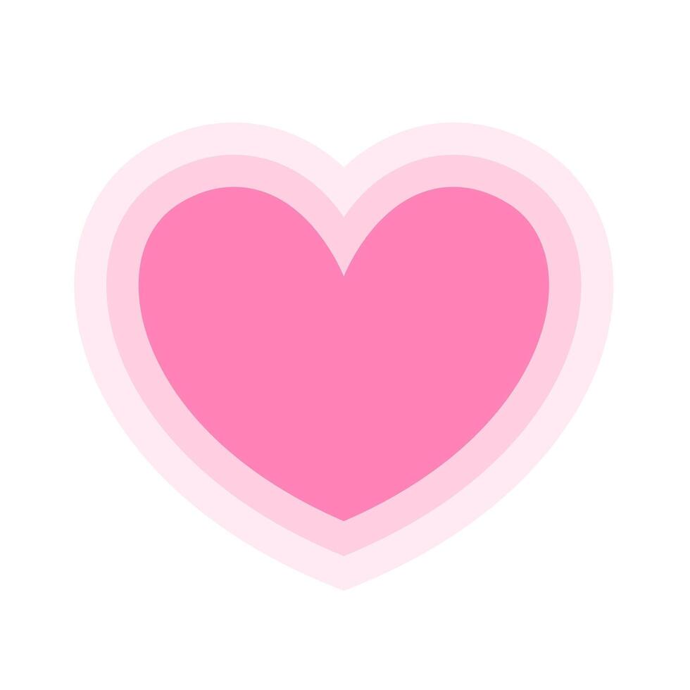 heart shape pastel pink isolated on white background, heart-shaped flat icon symbol, pink heart shape for decoration valentine's card vector
