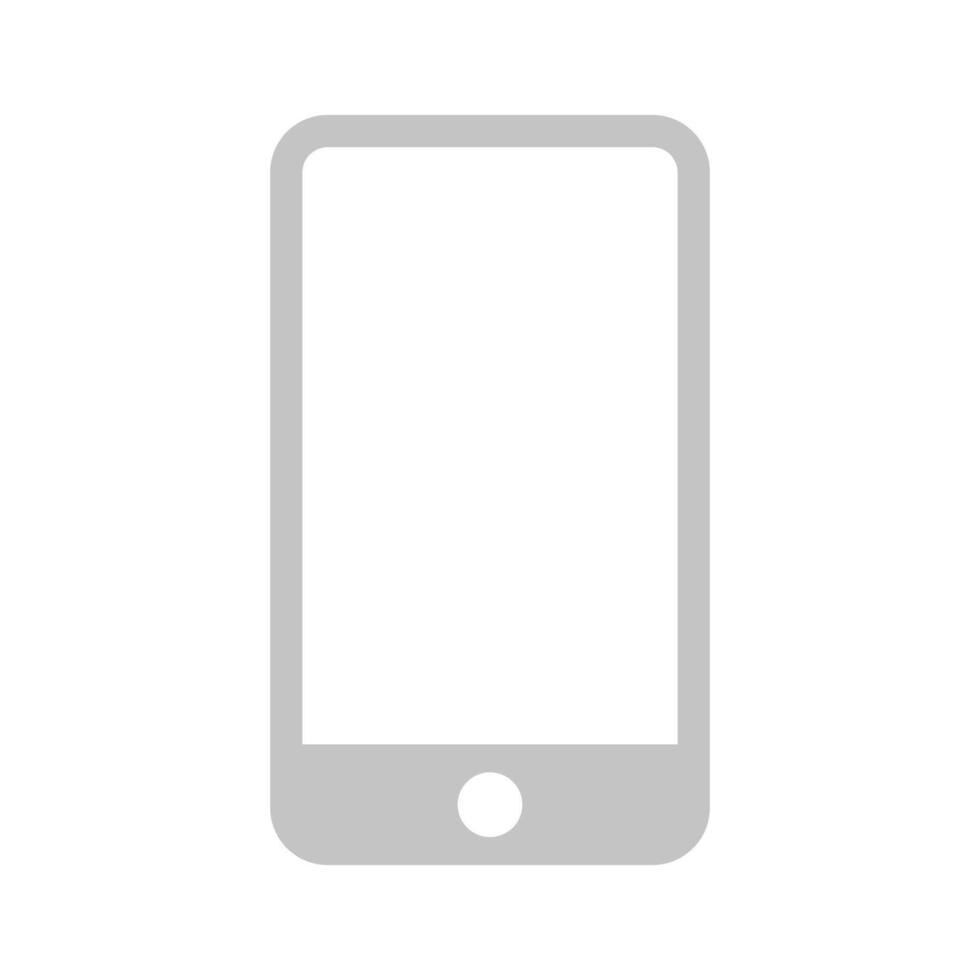 modern smartphone icons grey isolated on white background, illustration smartphone flat symbol, mobile smart phone front view, phone symbol for clip art, smartphone front screen for infographics vector