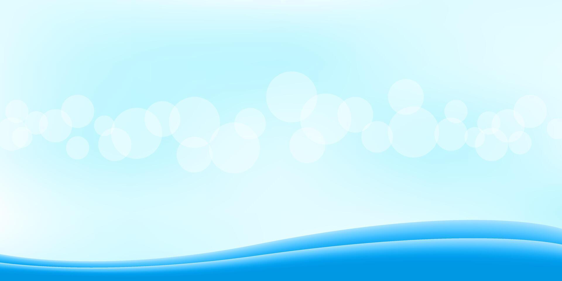 bokeh soft blue for background banner and copy space, bokeh bright blue with graphic blue curve wave for banner, smooth and soft white blue modern for wallpaper vector