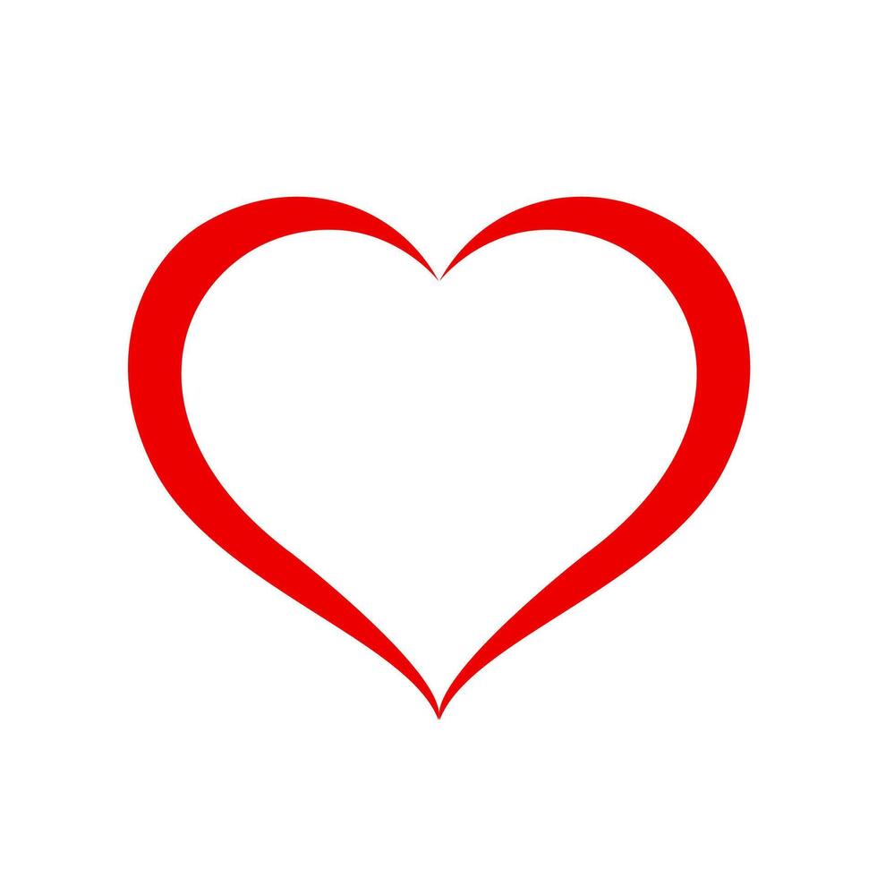 heart shape red isolated on white, heart-shaped flat icon symbol, red heart shape for decoration valentine's card, heart shape for logo graphic design vector
