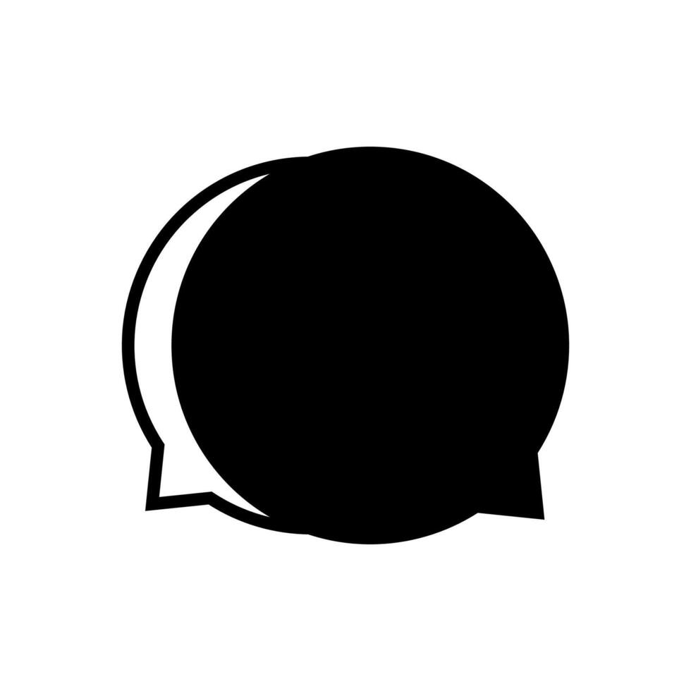 speech bubble circle isolated on white, black bubble chat sign for icon speak or talk, balloon speech for message copy vector