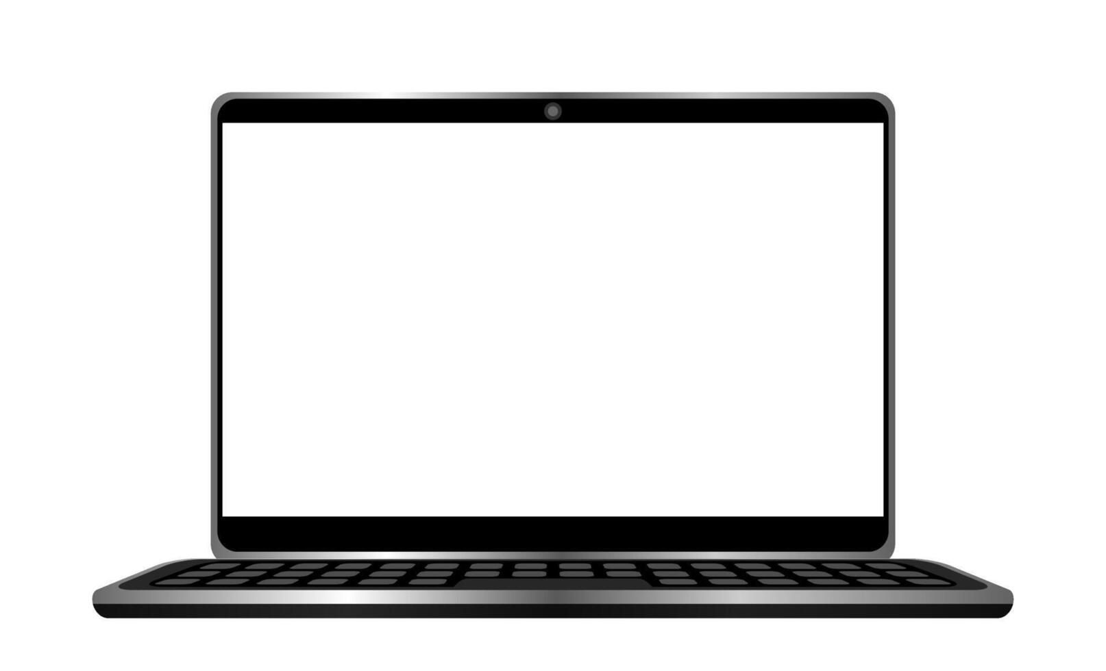 modern notebook screen isolated on white, mock-up computer and white screen for copy space, blank laptop screen, template mock up display computer equipment vector