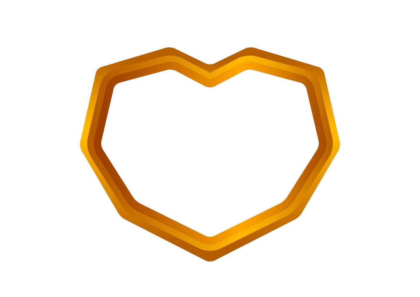 heart shape copper frame isolated on white for copy space, luxury copper frame with shaped heart, cute border frame hearts shape for valentines graphic card, heart shape copper vector