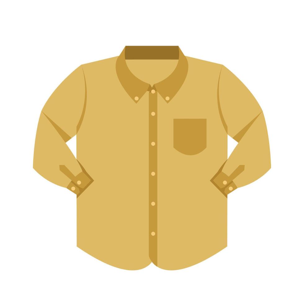 plain shirt clothes brown pastel color isolated on white background, brown clothes pattern plain flat simple, clip art of clothing long sleeve shirt, illustrations plain color long sleeve shirt front vector