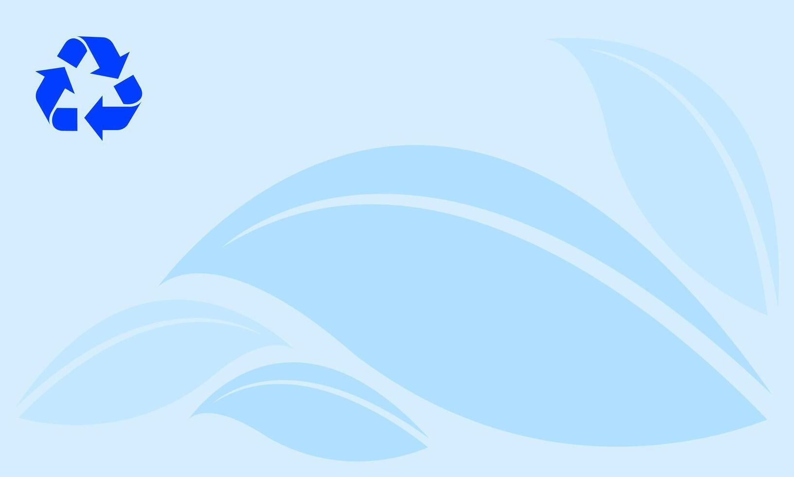 recycle symbol on blue soft background graphic leaf pattern blue, template banner background nature for copy space, background blue soft for garbage waste recycle article documents or presentation vector