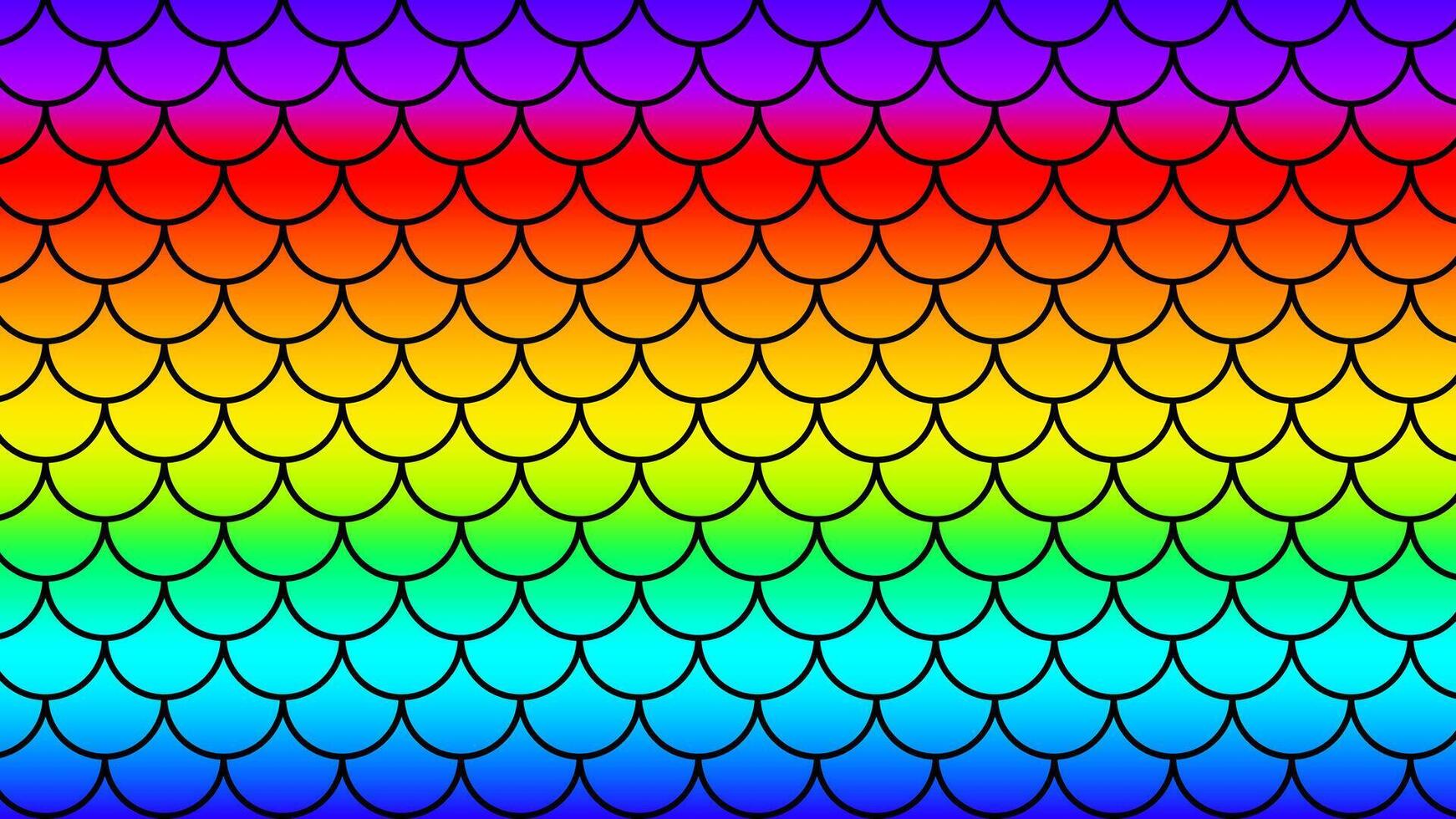 mermaid pattern art line on rainbow colorful background, fish scale pattern on rainbow backgrounds, mermaid tail pattern line art vector