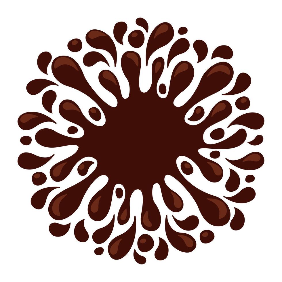 chocolate brown splash blob, drop brown liquid splash, icon splashing chocolate vector