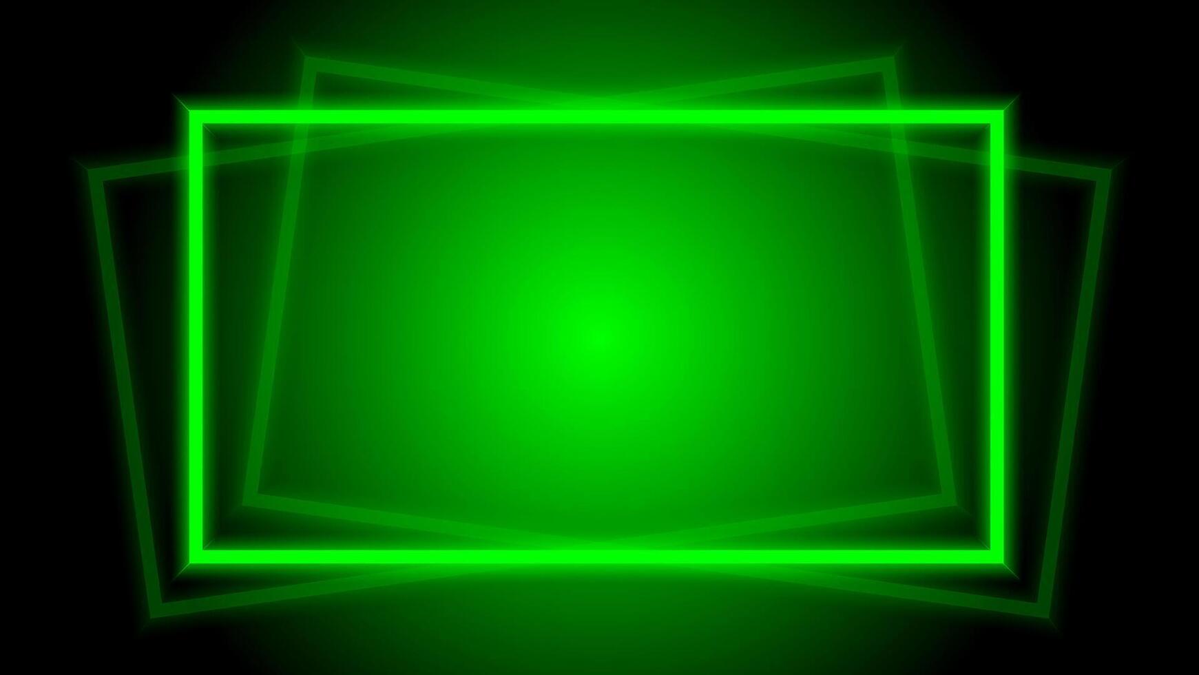 light beam green elegant horizontal square frame for background, disco light shine geometric square frame, neon beam lines pattern, disco light shine for banner, light beam square for digital ad media vector