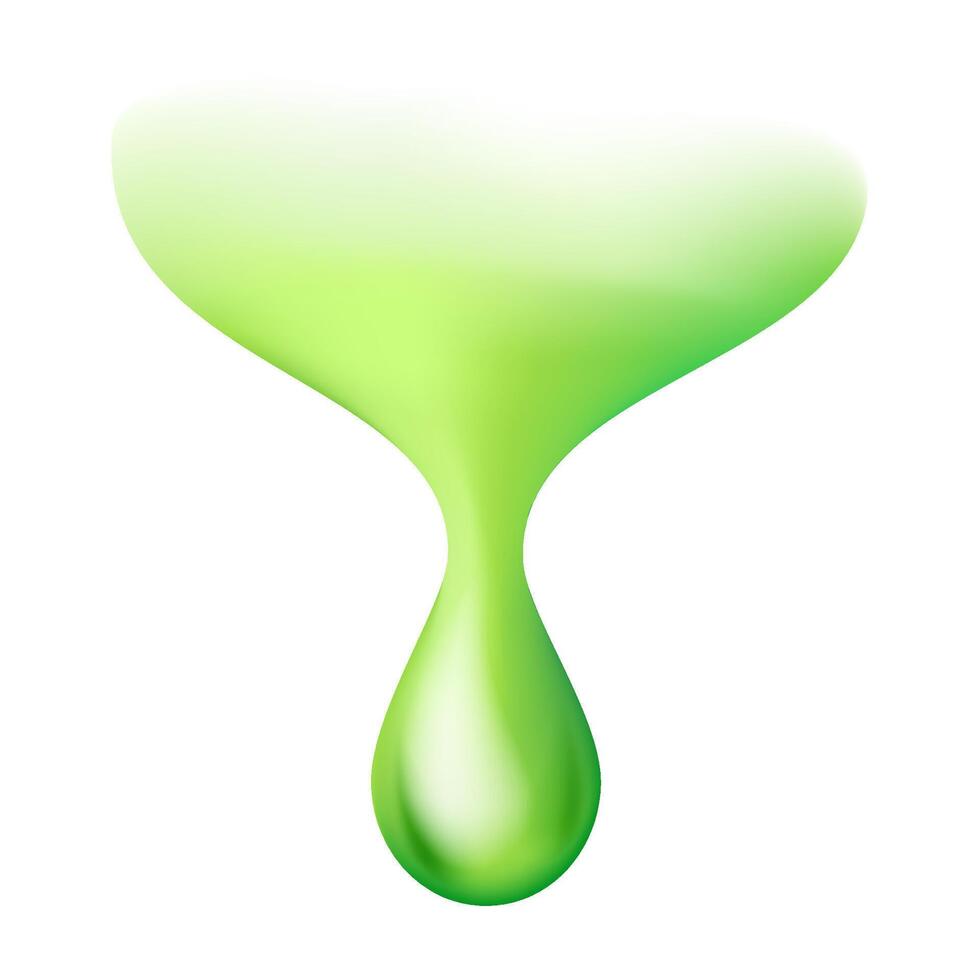 drop green isolated on white, aloe vera droplet pure vector