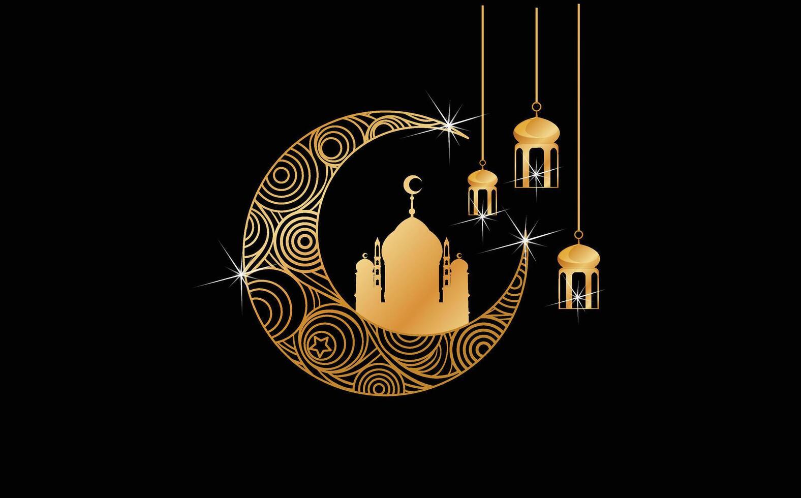 Background Moon Decoration Banner Art Design vector