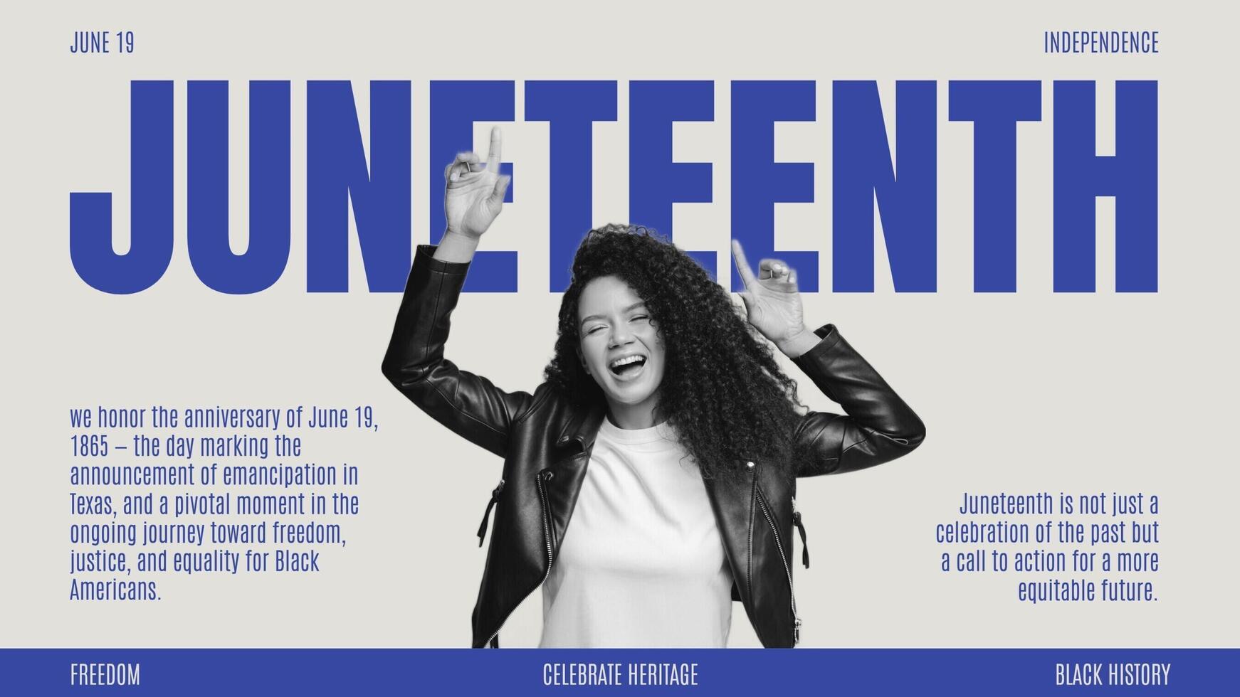 Blue Beige Juneteenth Twitter Post template