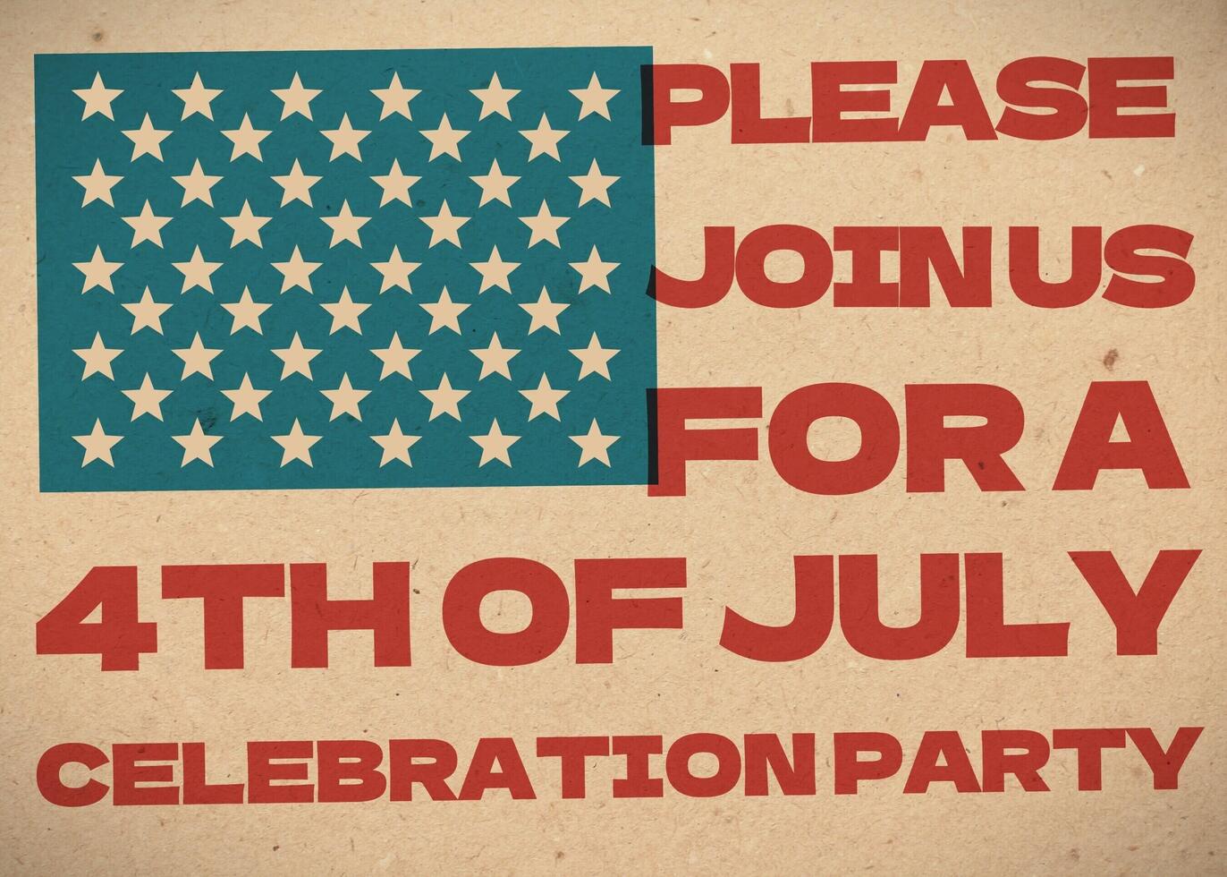 4th Of July Party Celebration Invitation Card in America Flag Theme template