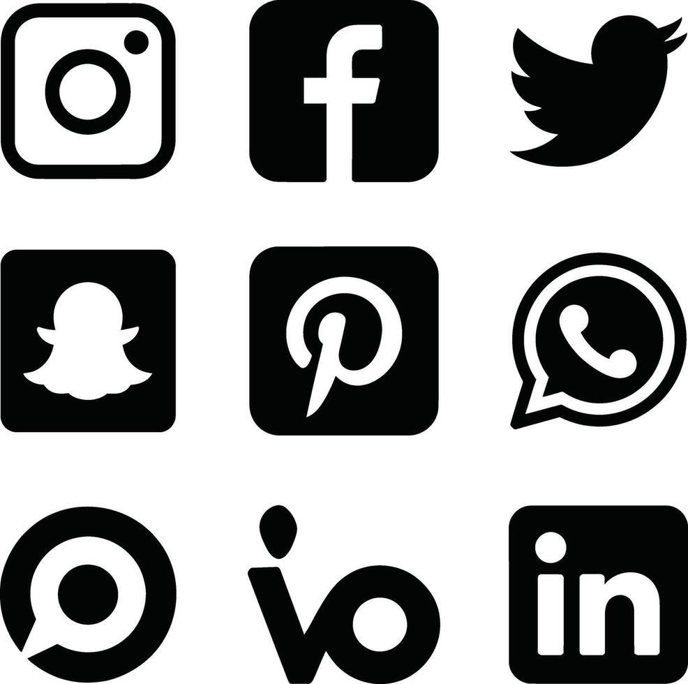 Social Media Icons for Web and App Use vector