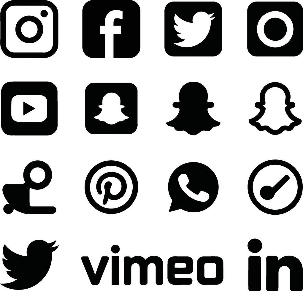 Modern Social Media Icon Collection vector