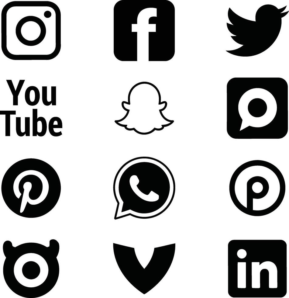 Social Media Icon Set for Digital Projects vector