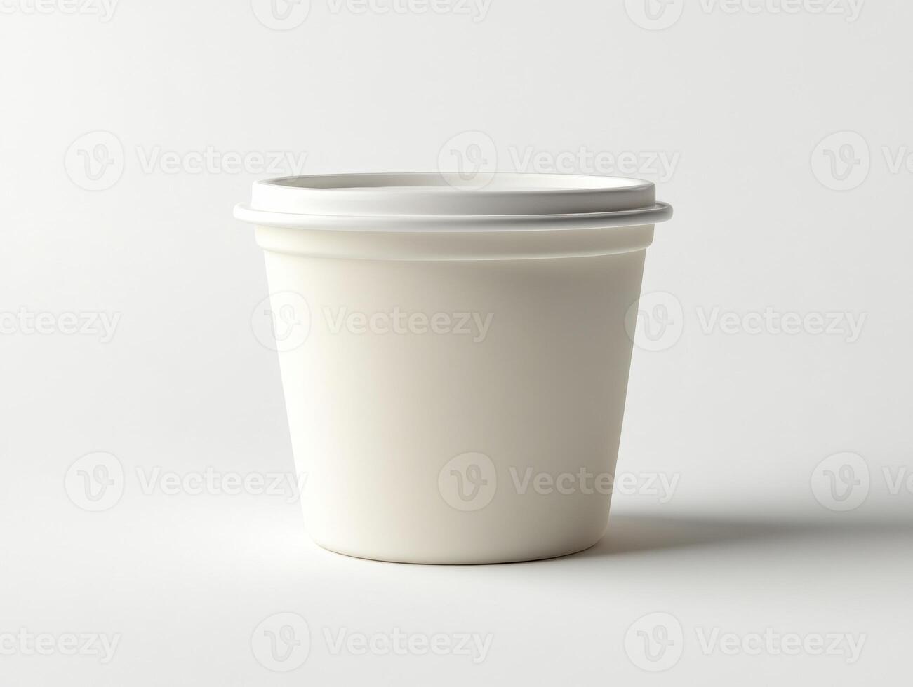 Empty white container showing simple design and smooth finish photo