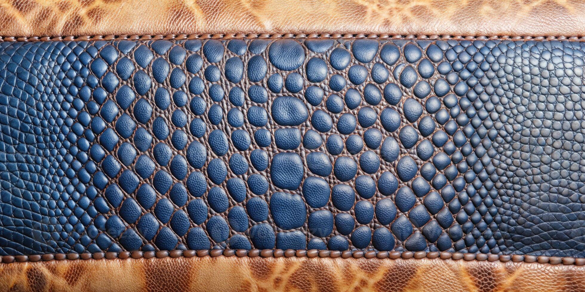 Textured blue reptile pattern with a shiny finish. photo