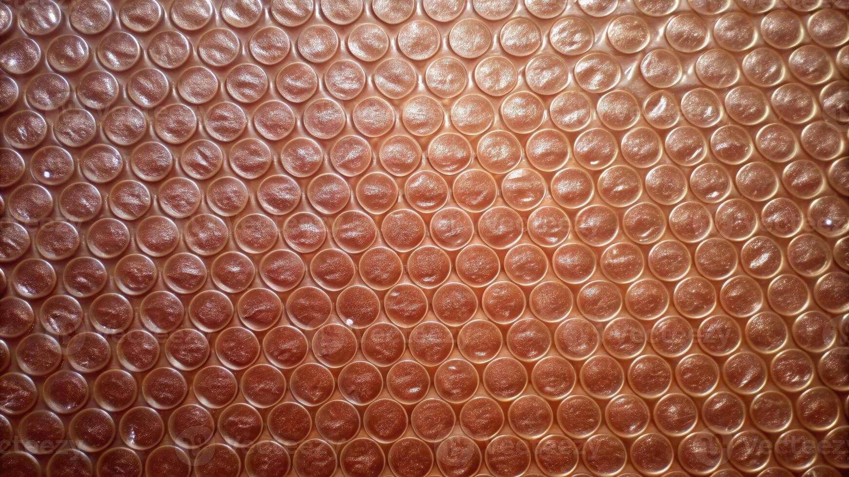 Copper bubble wrap texture with reflective shine. photo