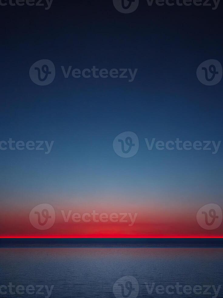 Peaceful horizon with a gradient of colors at sunset. photo